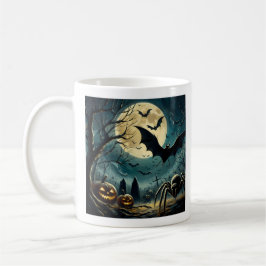 Café Caneca Cena Noturna de Halloween