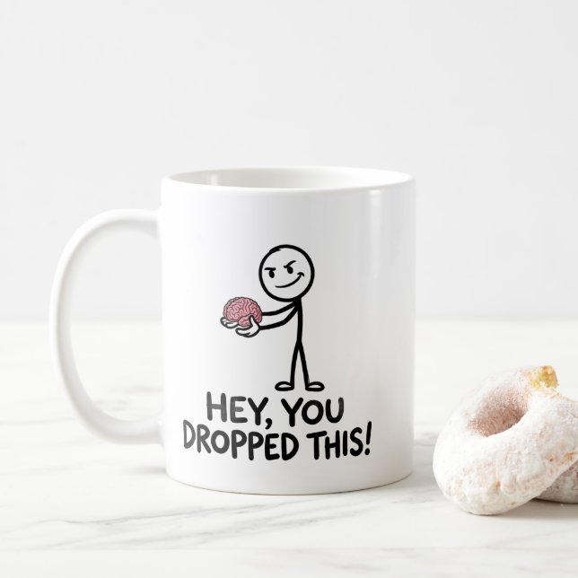 Café Caneca Cérebro Derrubado - Presente Engraçado de M (Com Donut)