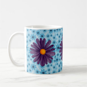 Café Caneca Clássica Branca com Padrão Floral de Margar