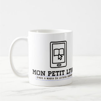 Café Caneca Clássica Branca de Louça Mon Petit Livre