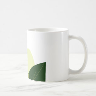 Café Caneca Clássica com Design Minimalista de Folhas B