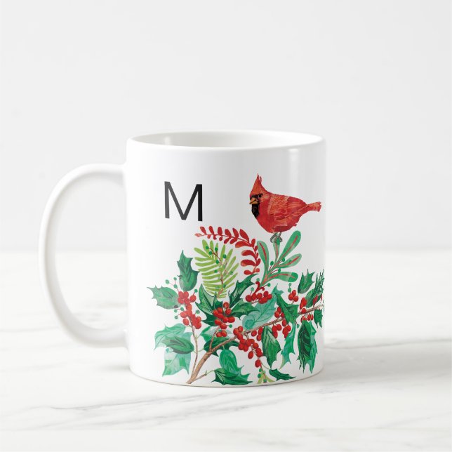 Café Caneca Clássica com Monograma de Azevinho e Cardin (Esquerda)