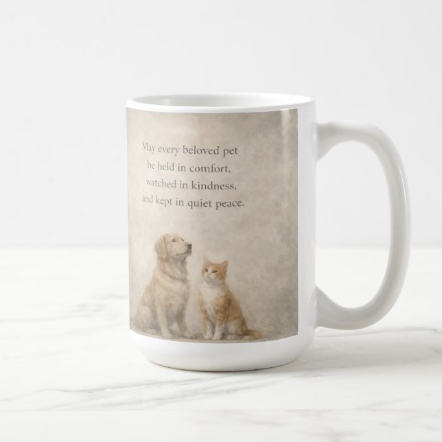 Café Caneca Clássica de 15 oz. Oração de Animais de Est (Direita)