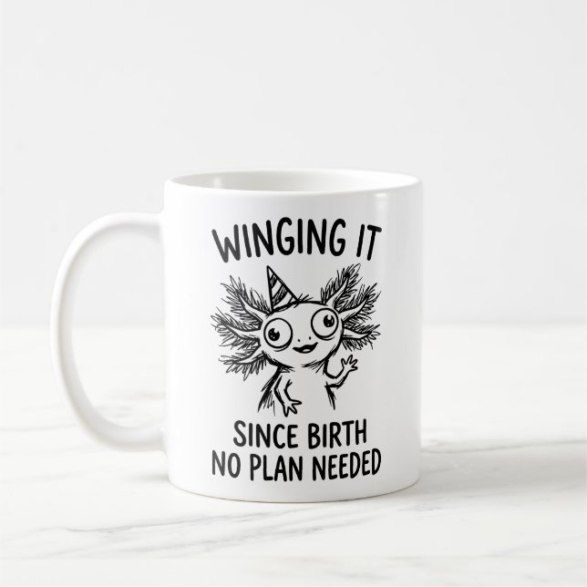 Café Caneca Clássica de Axolote Engraçada para Amantes  (Esquerda)