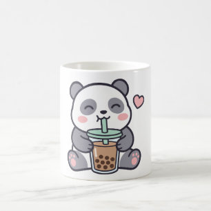 Café Caneca Clássica de Chá de Bolhas de Panda Fofo