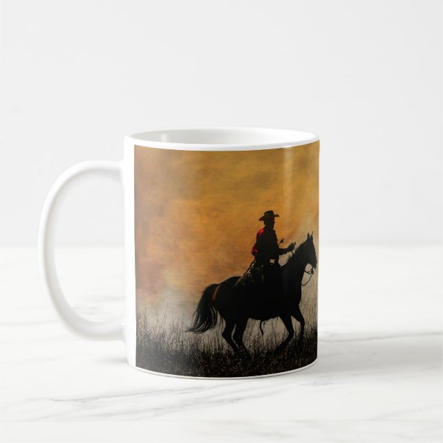 Café Caneca Clássica de Cowboy e Cavalo (Esquerda)
