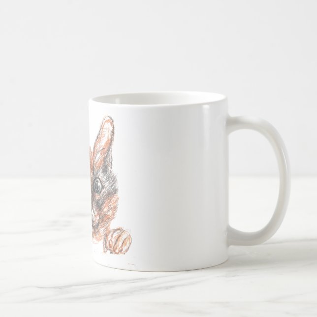 Café Caneca Clássica de Desenho de Gato (Direita)