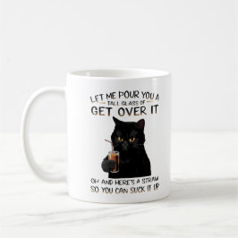 Café Caneca Clássica de Design de Gato Preto Engraçado,