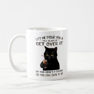 Café Caneca Clássica de Design de Gato Preto Engraçado,