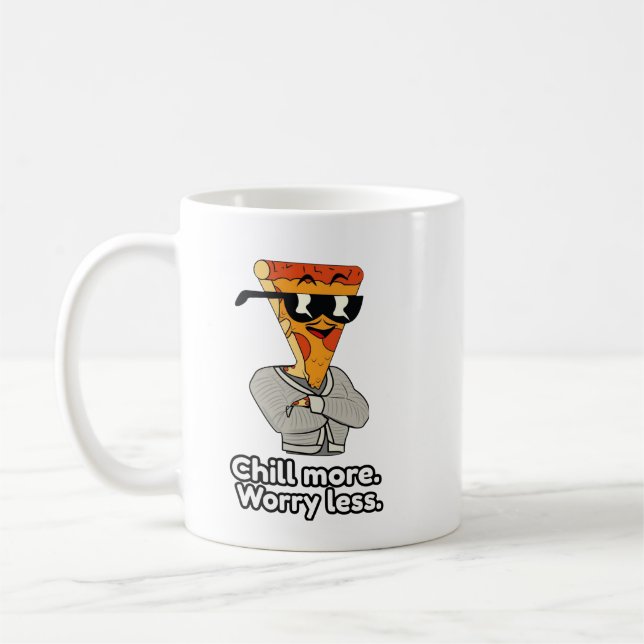 Café Caneca Clássica de Fatia de Pizza de Desenho Anima (Esquerda)
