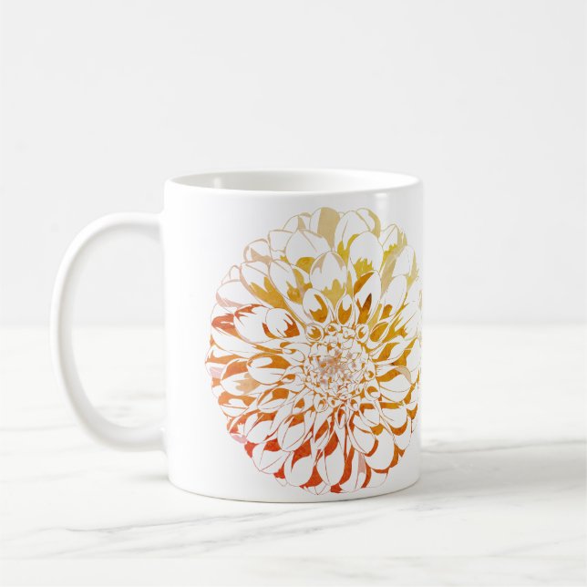 Café Caneca clássica de flor de dália (Esquerda)