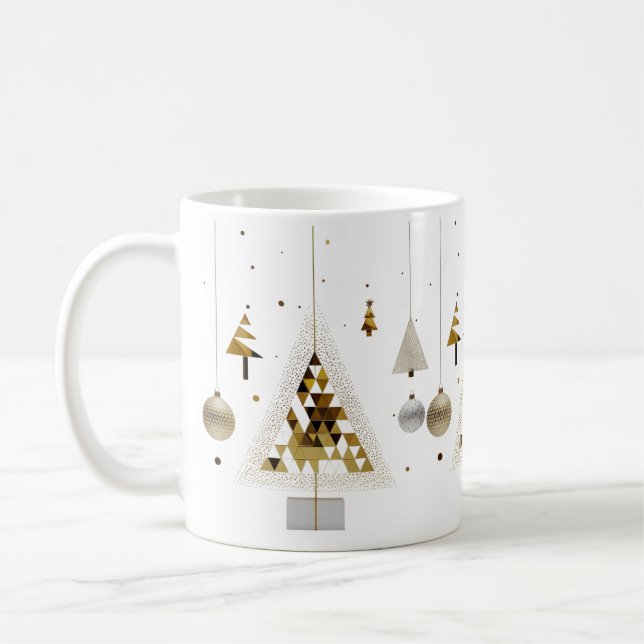 Café Caneca Clássica de Luxo com Triângulo Geométrico D (Esquerda)