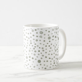 Café Caneca Clássica de Pontos de Aquarela Confete Sage
