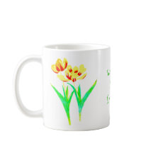 Caneca Clássica de Tulipas Amarelas e Vermelhas