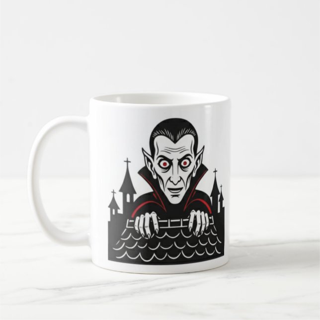 Café Caneca Clássica de Vampiro Espiando (Esquerda)