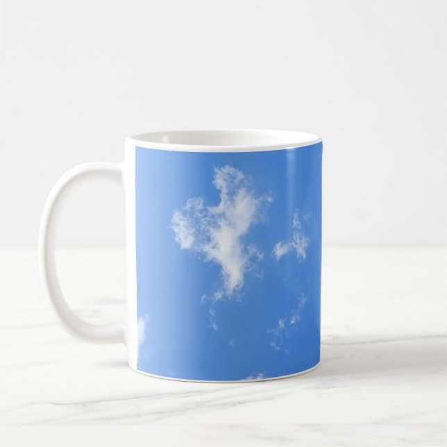 Café Caneca Clássica Foto de Nuvens Céu Azul (Esquerda)