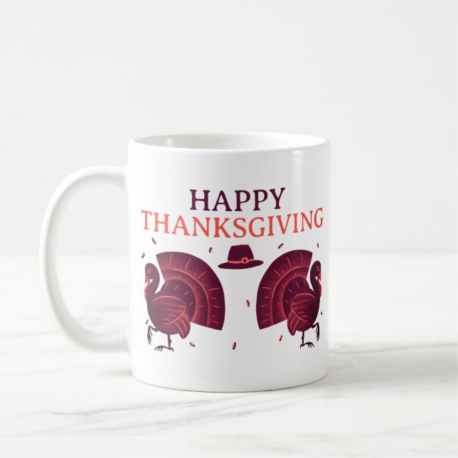 Café Caneca Clássica Gobble Gobble – Peru do Dia de Açã (Esquerda)