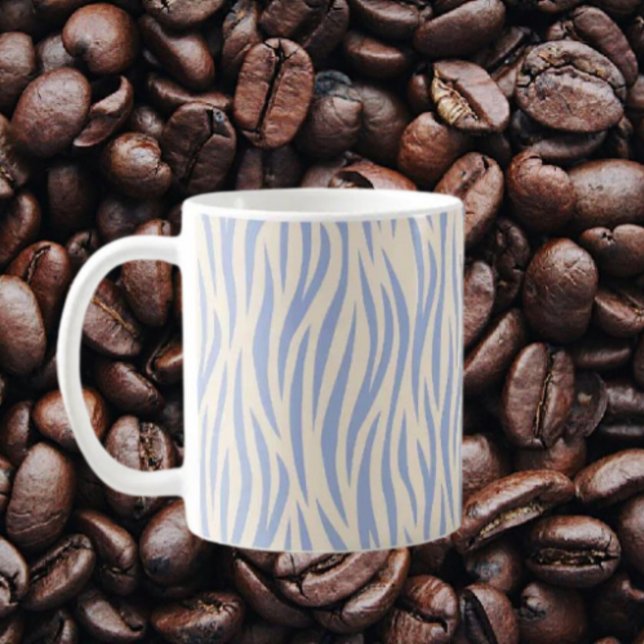 Café Caneca Clássica Listra de Zebra Azul e Bege – Esti (Criador carregado)