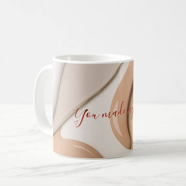 Café Caneca clássica no abstrato de na moda (Frente Esquerda)