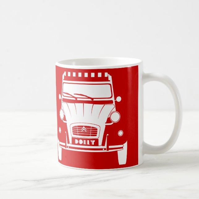 Café Caneca clássica vermelha da zorra de Citroen 2CV (Direita)