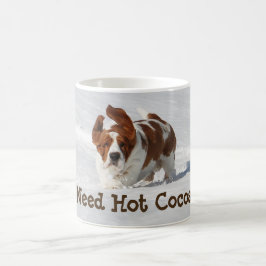 Café caneca clássica w/Basset de 11 onças na neve