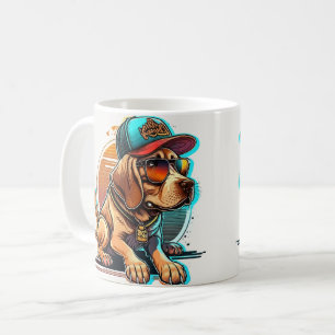 Café Caneca Colorida Cachorro Legal Com Óculos de Sol V