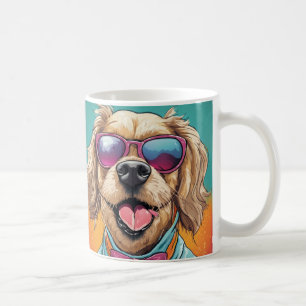 Café Caneca Colorida de Cachorro Legal com Óculos de So