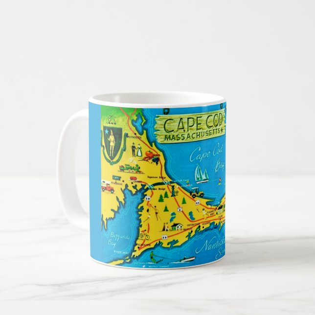 Café Caneca Colorida de Cape Cod (Frente Esquerda)