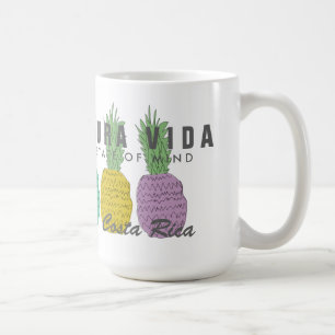Café Caneca colorida de Costa Rica Pura Vida do abacaxi