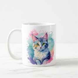 Café Caneca Colorida de Gato