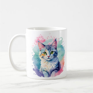 Café Caneca Colorida de Gato