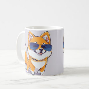 Café Caneca Colorida do Cachorro Legal com Óculos de So