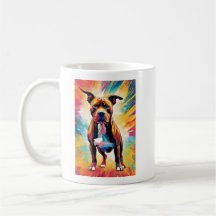 Caneca Colorida do Pitbull – Desenho Ousado de Cac