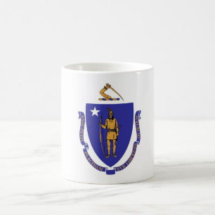Café Caneca com a bandeira do estado de Massachusetts -