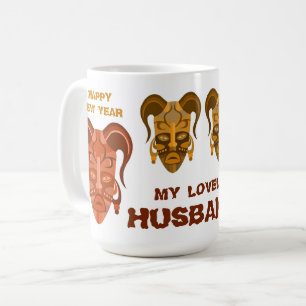 CAFÉ CANECA COM ARTE DE MÁSCARA TARDICIONAL