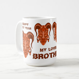 CAFÉ CANECA COM ARTE DE MÁSCARA TARDICIONAL