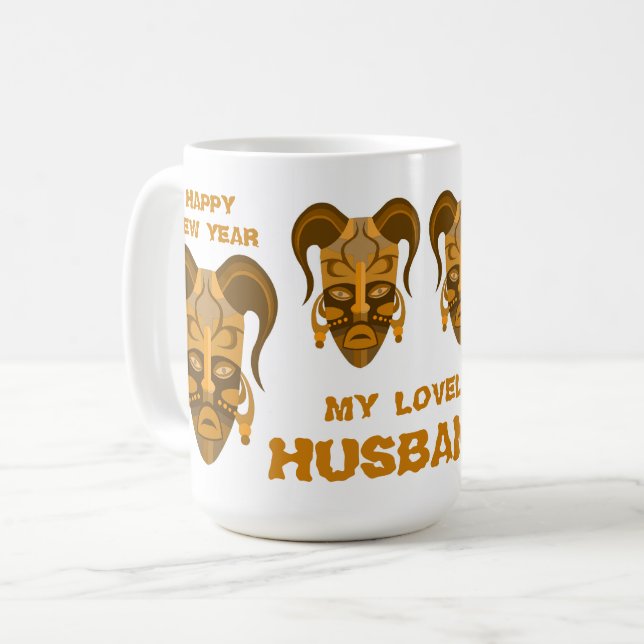 CAFÉ CANECA COM ARTE DE MÁSCARA TARDICIONAL (Frente Esquerda)