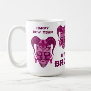 CAFÉ CANECA COM ARTE DE MÁSCARA TARDICIONAL