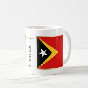 Café Caneca com Bandeira e Mapa de Timor-Leste
