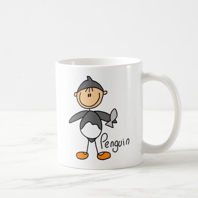 Café Caneca com Boneco de Palito em Terno de Pinguim (Direita)