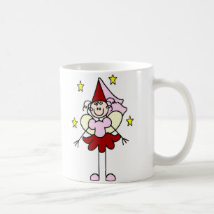 Café Caneca com Boneco de Palito Princesa Vermelho/Rosa