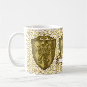 Café Caneca com Brasão de Família Sobrenome Lion Shield