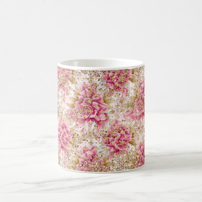 Café Caneca com Brilho de Flor, Presente Estético de Fa (Centro)