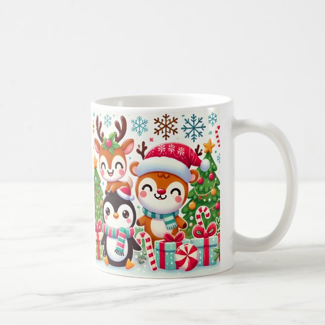 Café caneca com caracteres de Natal bonitos (Direita)