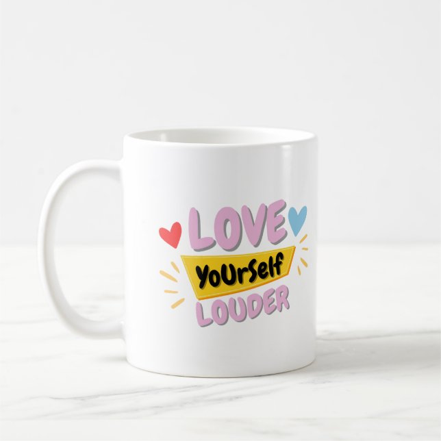 Café Caneca com Citação de Amor Próprio (Esquerda)