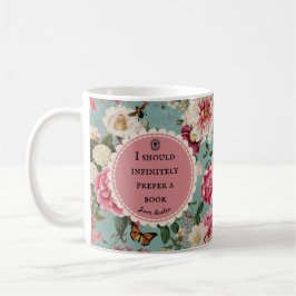 Café Caneca com Citação de Livro de Jane Austen