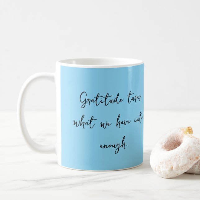 Café Caneca com Citação Inspiradora de Gratidão (Com Donut)
