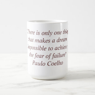 Café Caneca com citações de Paulo Coelho