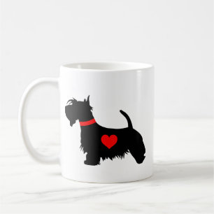 Café Caneca com coração de cachorro Scottie - imagem em