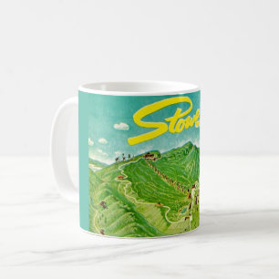 Café Caneca com Desenho Antigo de Stowe Vermont